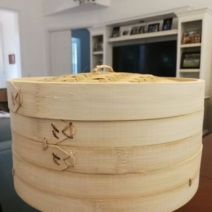 Bamboo steamer 2 tier 3pcs set